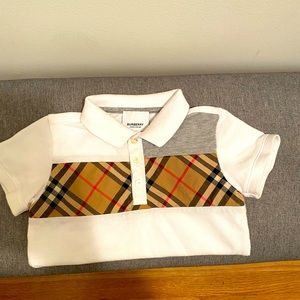 Burberry Vintage Check Trim Cotton Piqué Polo Shirt